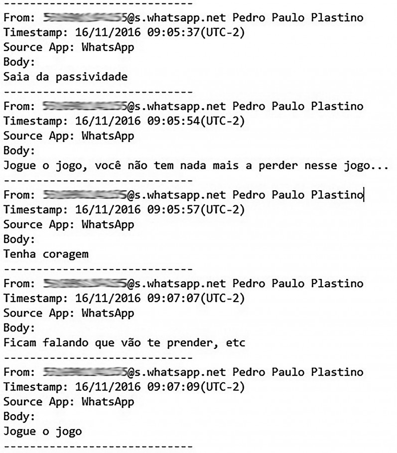 Conversa entre promotores capturada por Haker