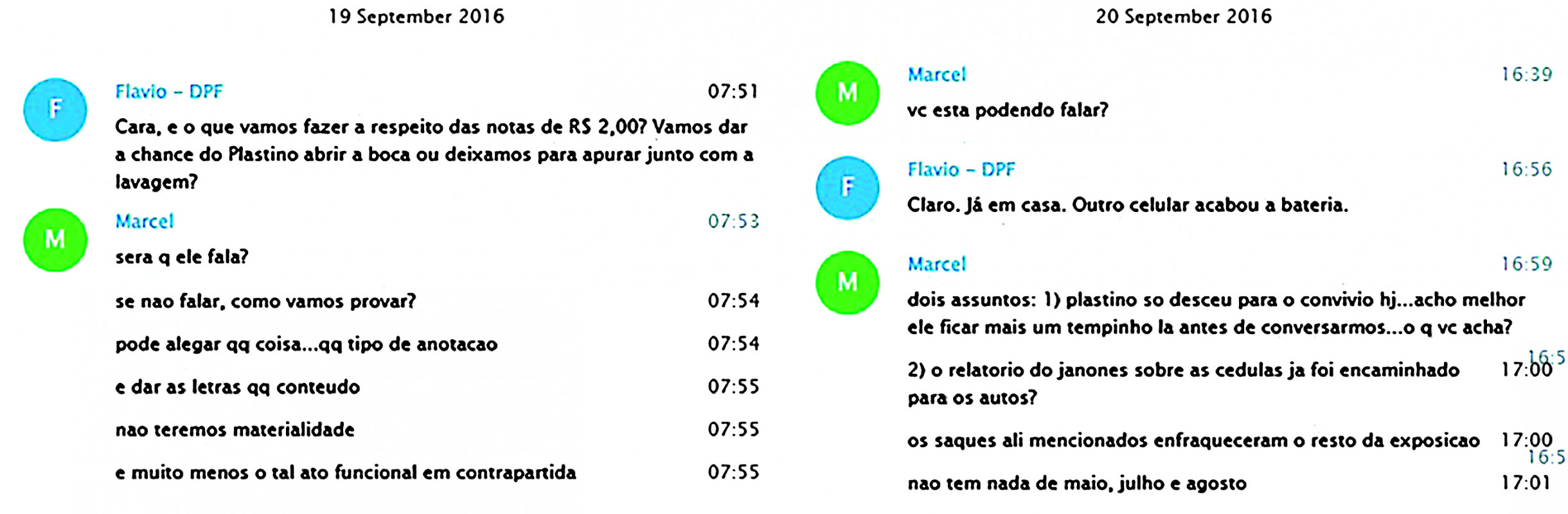 Conversa entre promotores capturada por hacker
