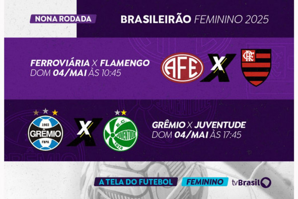 TV Brasil transmite dois jogos do Brasileirão Feminino neste domingo
