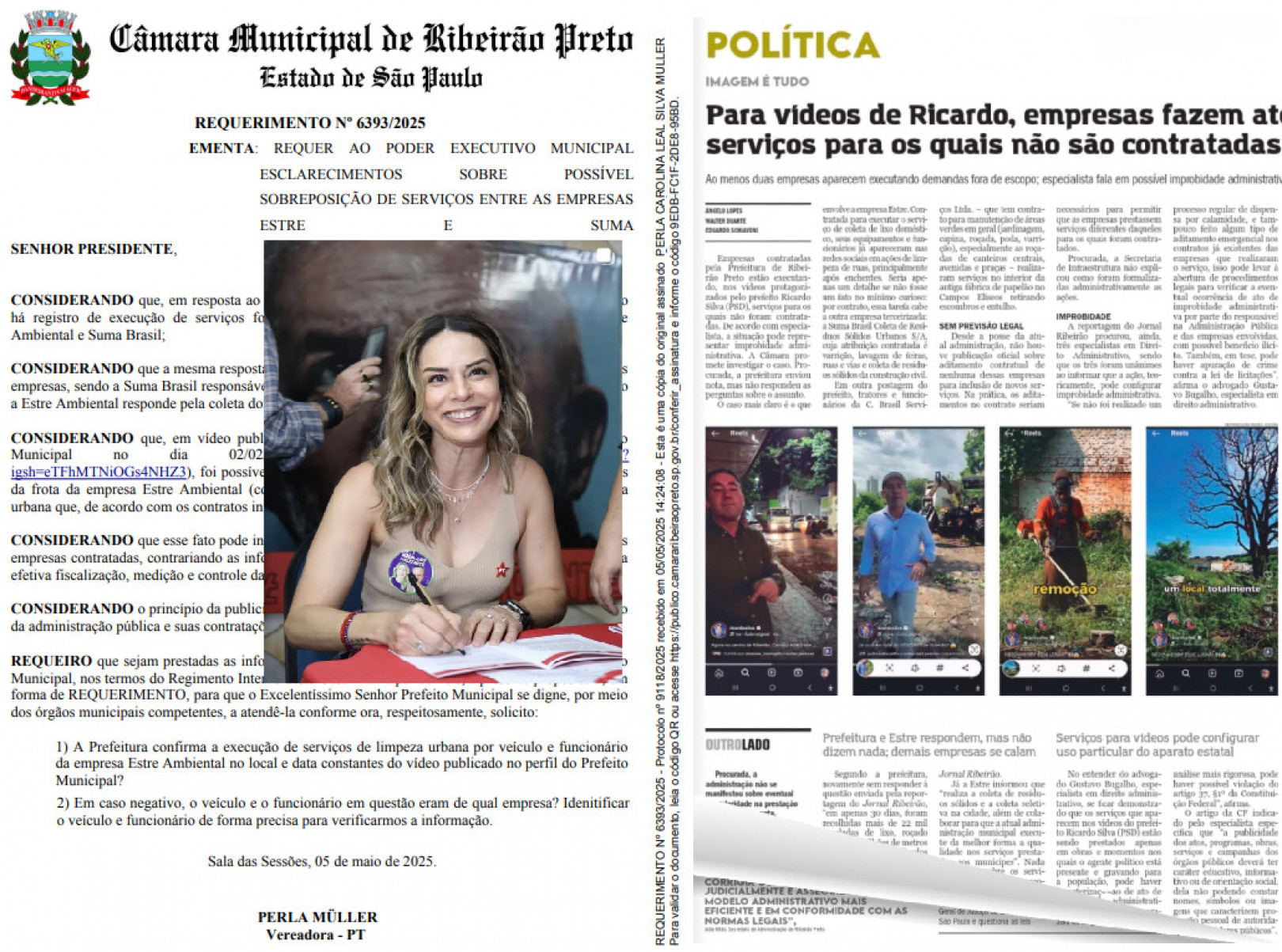 Requerimento, jornal e destaque Vereador Oerla Muller