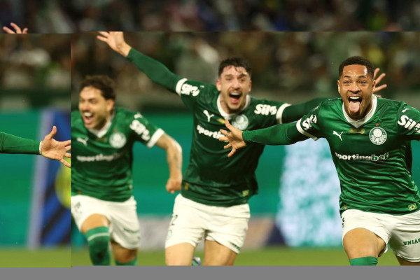 Vitor Roque marca nos acréscimos para levar Palmeiras à liderança
