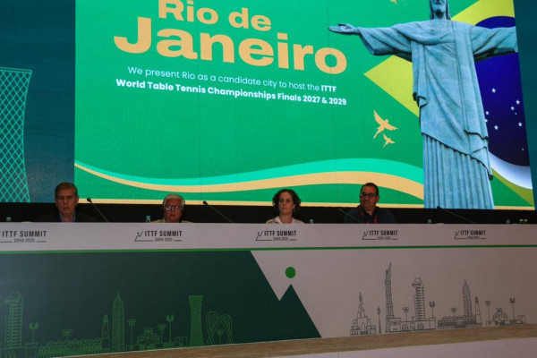 Rio de Janeiro será a sede do Mundial de Tênis de Mesa em 2029
