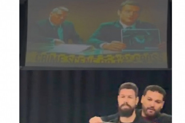 Profº Matheus e aluno Danúbio