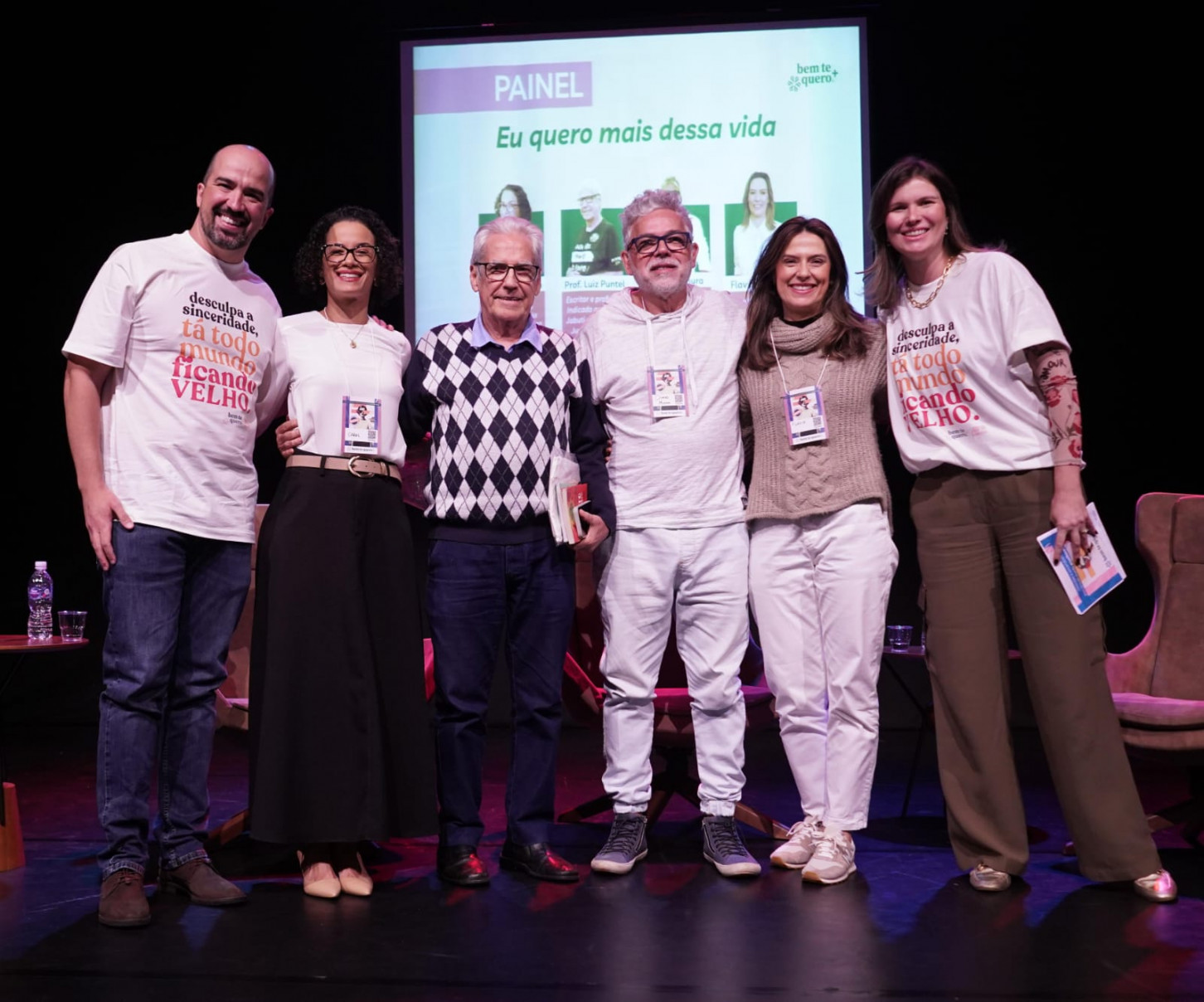 Vinícius Faria, Carolina Silva, Luiz Puntel, Dimas Moura, Flavia Chiarello e Julia De Stéfani Cassiano