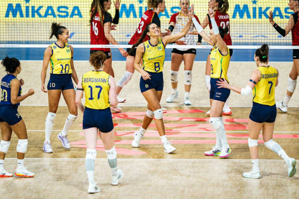 Vôlei: Brasil vence Alemanha e encara Japão na semi da Liga das Nações