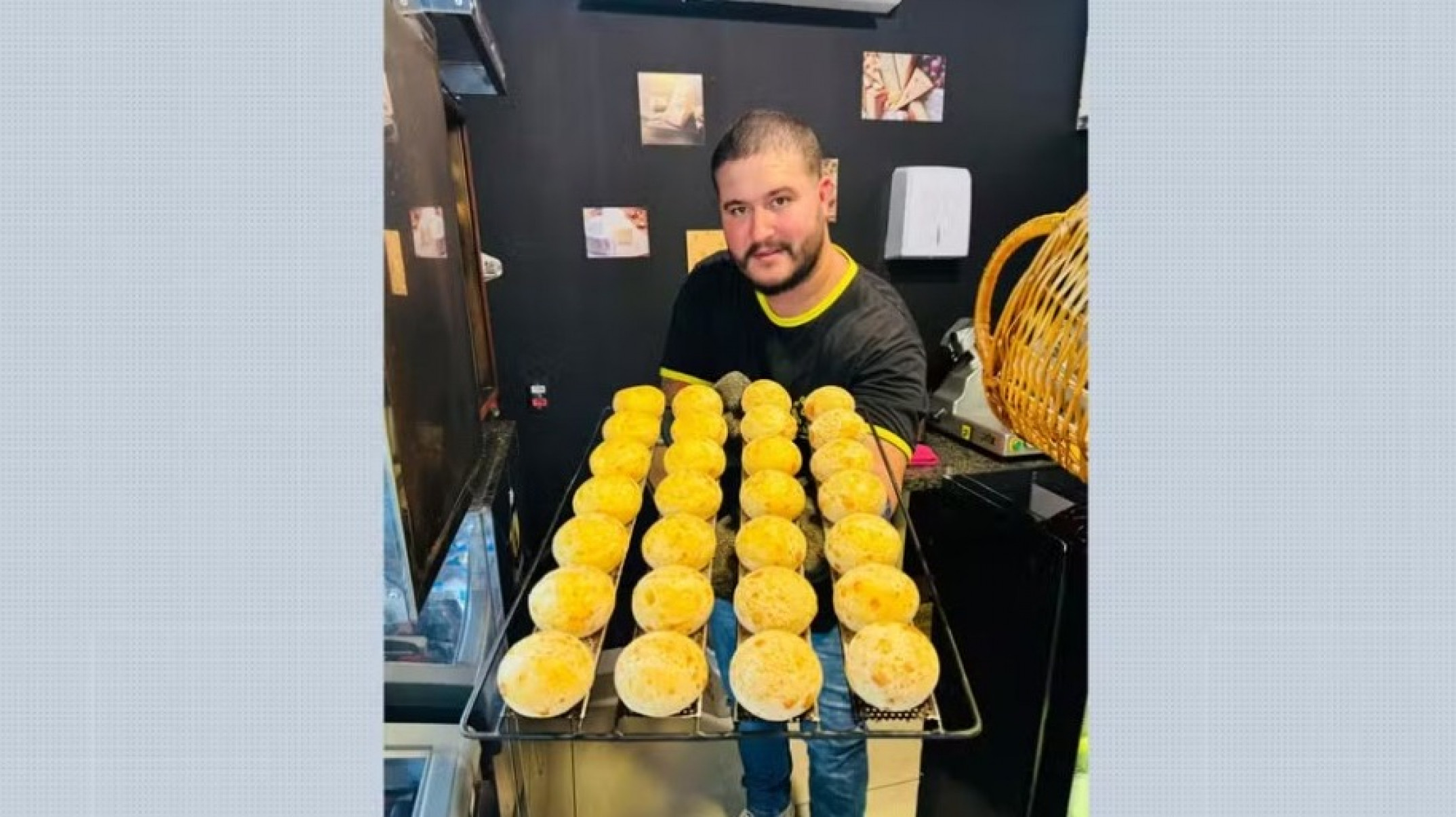 Hagara do Pão de Queijo em sua loja: suplente virou ator político em Ribeirão