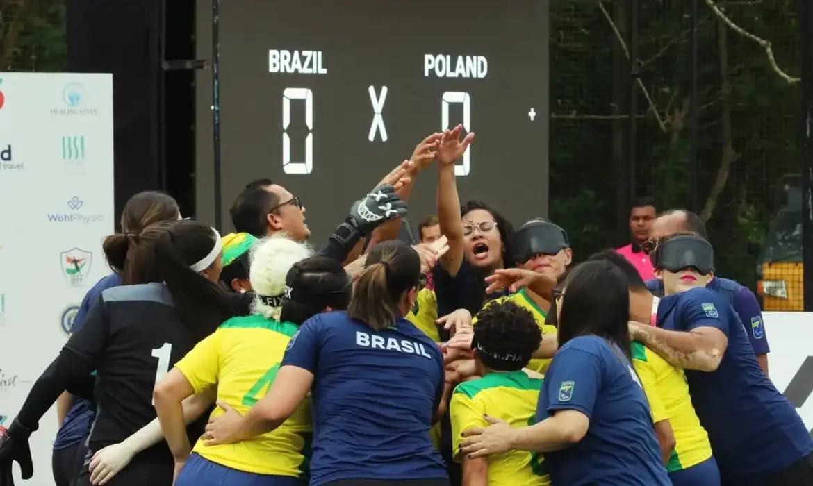 Estreante, Brasil avança às semifinais do Mundial de futebol de cegas