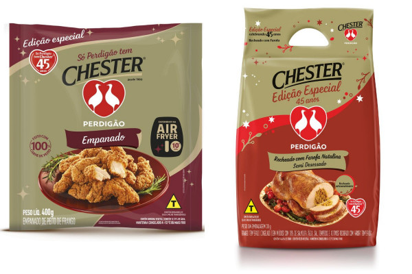 A Perdigão celebra os 45 anos do Chester com lançamentos que unem tradição e novos formatos de consumo para o fim de ano. A linha comemorativa inclui o Chester Semi-Desossado Recheado com Farofa Natalina, pensado para quem quer inovar sem abrir mão do sabor clássico, e o Empanado de Chester Perdigão, primeiro da categoria no formato aperitivo, pronto em até 10 minutos na Airfryer. As novidades reforçam a presença da marca nas ceias — e também em momentos mais informais das festas.