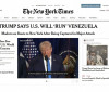 Ataque de Trump à Venezuela é ilegal e imprudente, diz New York Times