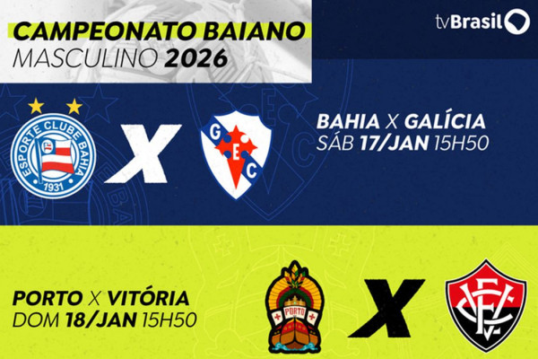 TV Brasil exibe neste fim de semana dois jogos do Campeonato Baiano