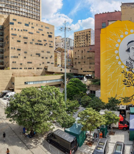 Ailton Krenak é homenageado com mural em edifício de São Paulo