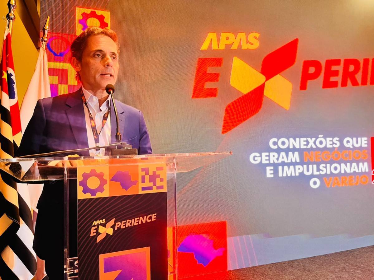 Erlon Ortega, presidente da APAS, durante a abertura da feira: otimismo, mesmo com falta de mão de obra