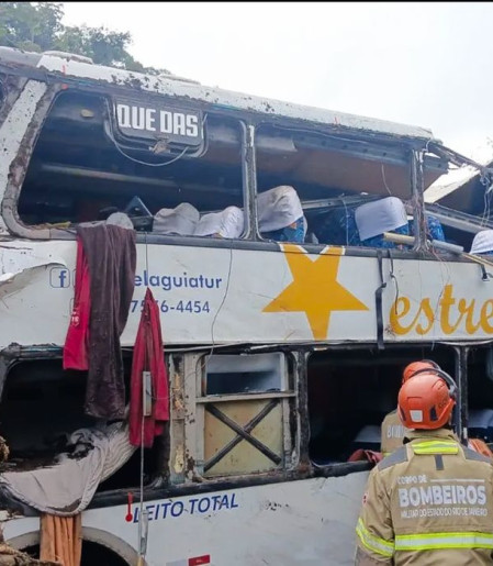 Vítimas de tombamento de ônibus em Petrópolis são do sexo feminino