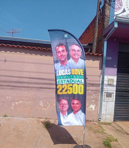 wind banner do deputado Lucas Bove (PL) em Ribeirão