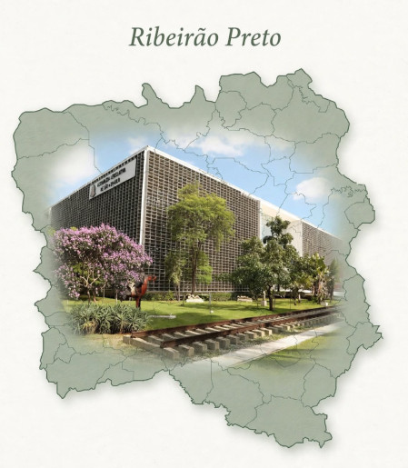 Composição da sede Alesp dentro do mapa do municipio de Ribeirão Preto