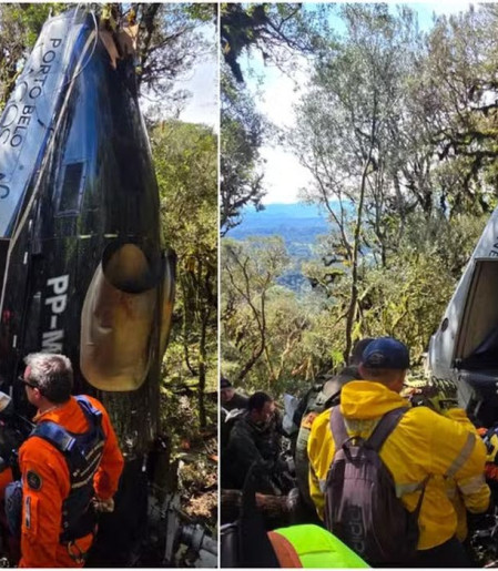 Corpos de vítimas de queda de helicóptero em SC são liberados
