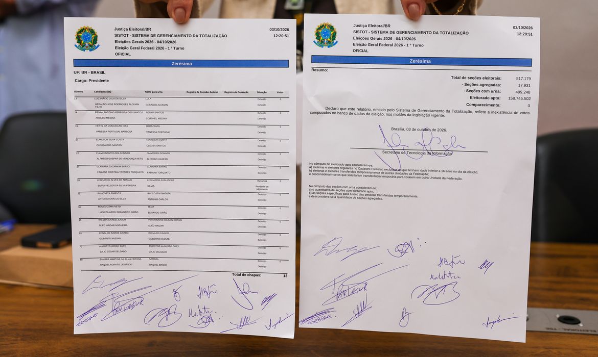 TSE faz teste final de sistemas e emite zerézima